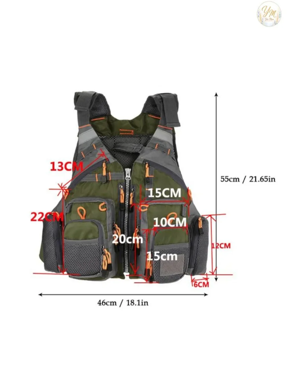 Fly Fishing Life Jacket Vest with Multiple Pockets